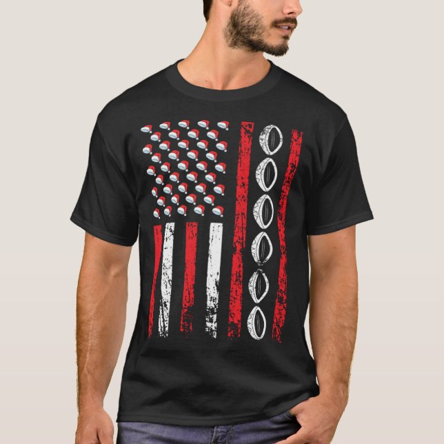 American Sports Flag Christmas Rugby Athletic Foot T-Shirt (Front)