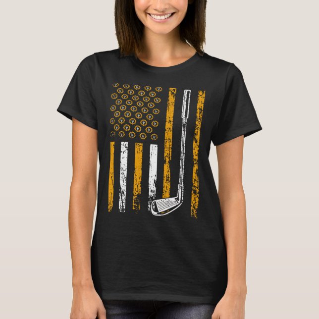 American Sports Flag Construction Tool Golf Club T-Shirt (Front)