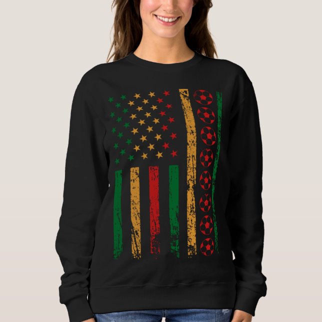 American Sports Flag Football Black History Month  Sweatshirt (Front)