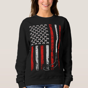 American Sports Flag National Nurses Day Ice Hocke Sweatshirt