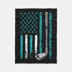 American Sports Flag Stress Awareness Month Golf C Fleece Blanket