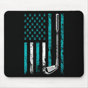 American Sports Flag Stress Awareness Month Golf C Mouse Pad