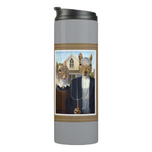American Squirrel Gothic - funny Thermal Tumbler