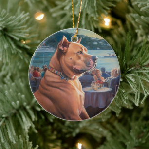 American Staffordshire Christmas Cruise: Pawsome Ceramic Ornament