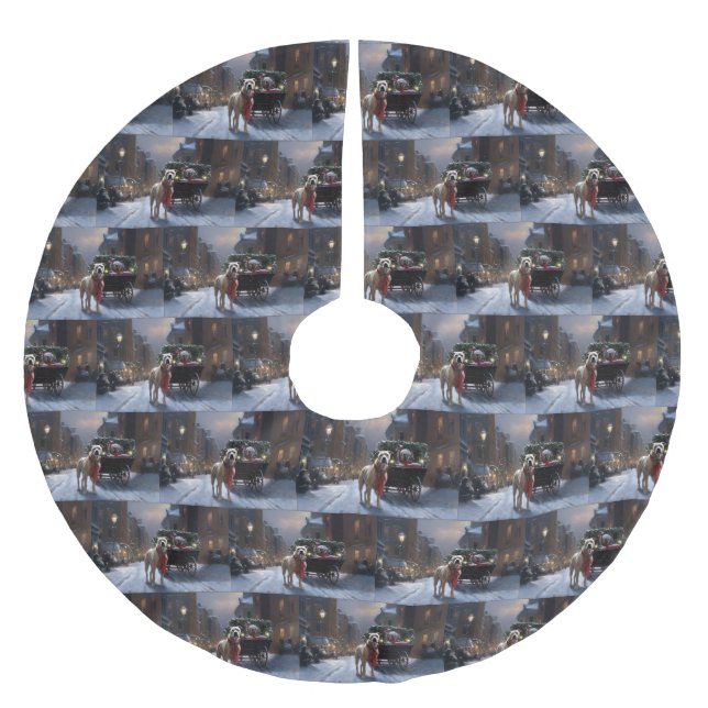 American Staffordshire Christmas Festive Season Brushed Polyester Tree Skirt (Front)