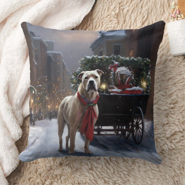 American Staffordshire Christmas Festive Season Cushion (Blanket)