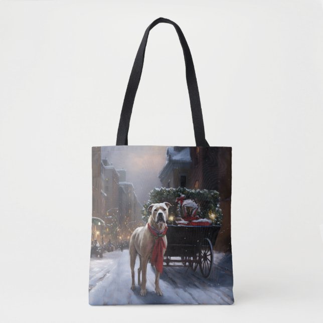 American Staffordshire Christmas Festive Season Tote Bag (Front)