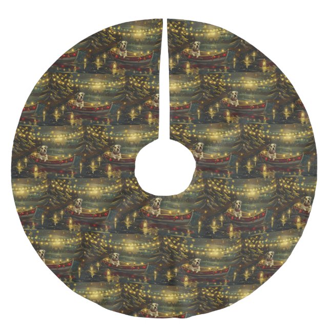 American Staffordshire Christmas Festive Voyage Brushed Polyester Tree Skirt (Front)