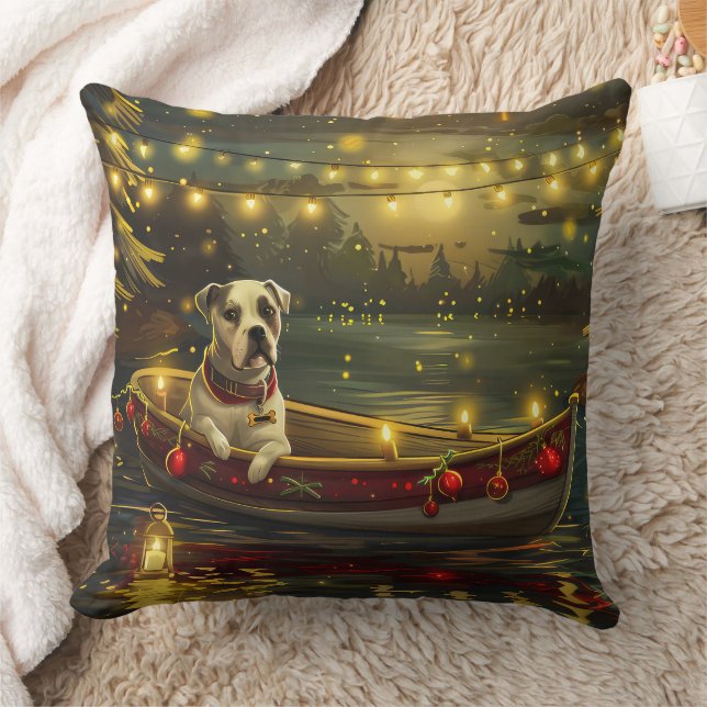 American Staffordshire Christmas Festive Voyage Cushion (Blanket)
