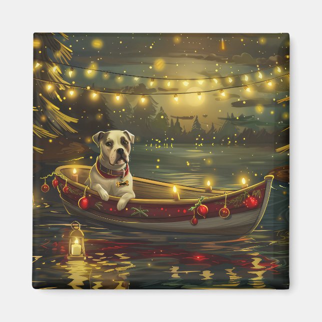 American Staffordshire Christmas Festive Voyage Magnet (Front)