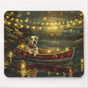American Staffordshire Christmas Festive Voyage Mouse Pad