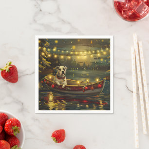 American Staffordshire Christmas Festive Voyage Napkin