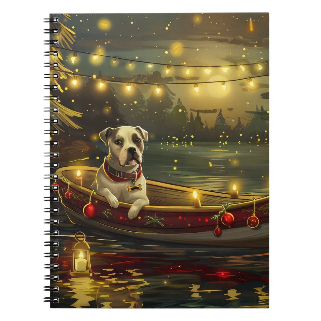 American Staffordshire Christmas Festive Voyage Notebook (Front)