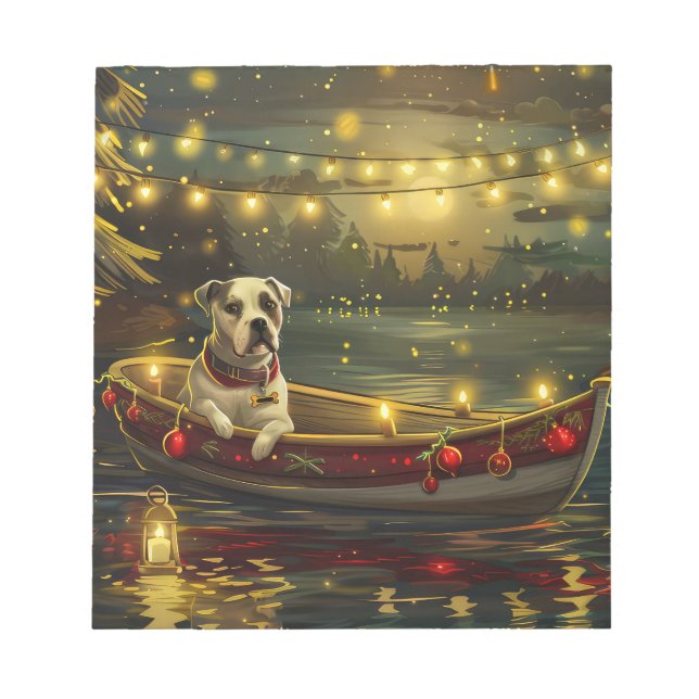 American Staffordshire Christmas Festive Voyage Notepad (Front)