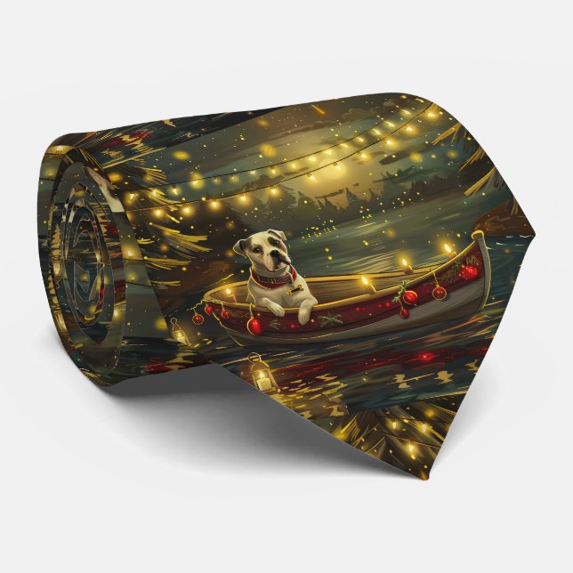 American Staffordshire Christmas Festive Voyage Tie (Rolled)