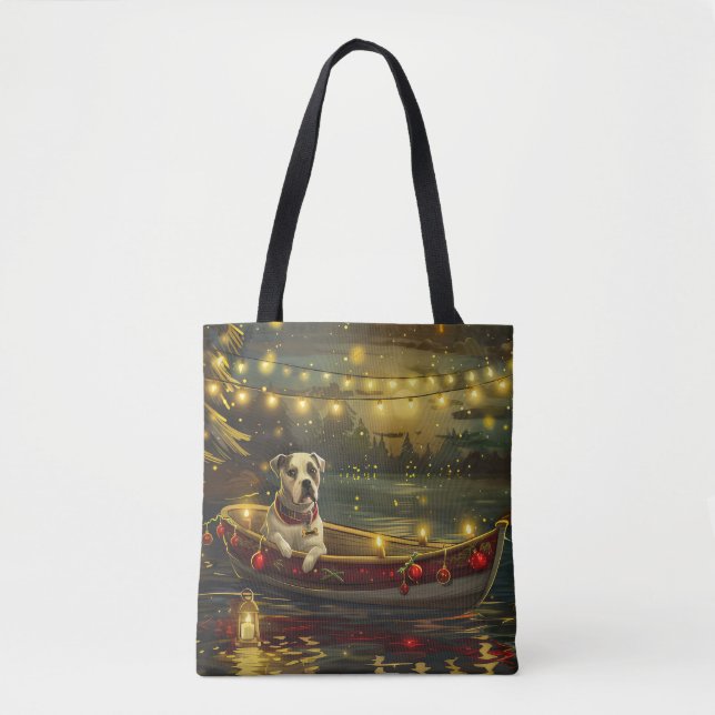American Staffordshire Christmas Festive Voyage Tote Bag (Front)