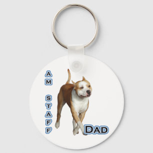 American Staffordshire Dad 4 - Keychain