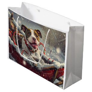 American Staffordshire Dog Christmas Festive  Large Gift Bag