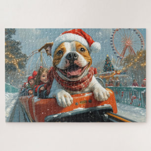 American Staffordshire Dog Christmas Jigsaw Puzzle