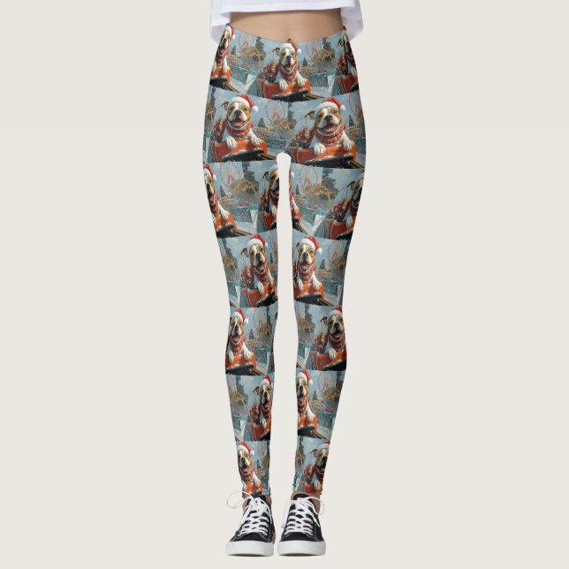 American Staffordshire Dog Christmas Leggings (Front)