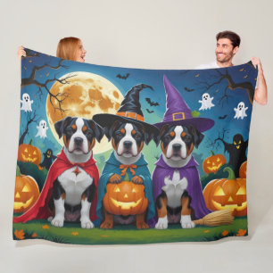 American Staffordshire Dog Pumpkin Halloween Funny Fleece Blanket