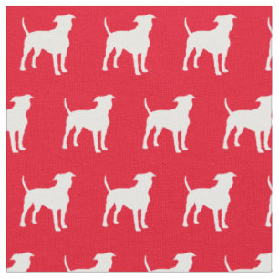 American Staffordshire Dog Silhouette Amstaff Red Fabric