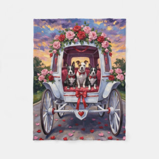 American Staffordshire Dog Valentine's Day Fleece Blanket