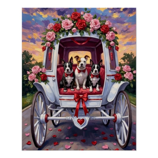 American Staffordshire Dog Valentine's Day Poster (Front)