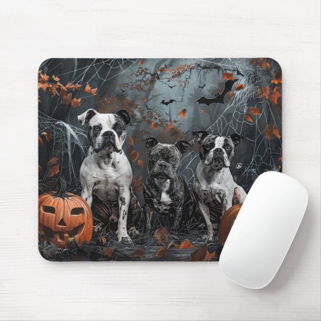 American Staffordshire Halloween Night Doggy  Mouse Pad (With Mouse)