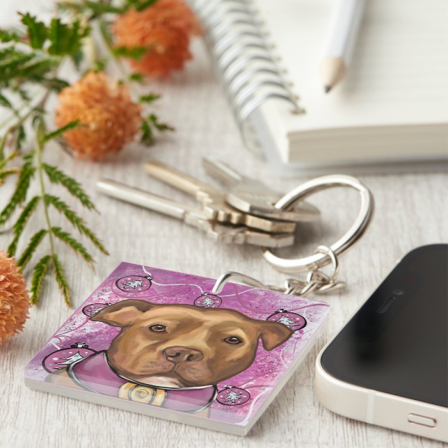 AMERICAN STAFFORDSHIRE   KEY RING (Front Right)