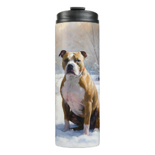 American Staffordshire Let It Snow Christmas  Thermal Tumbler