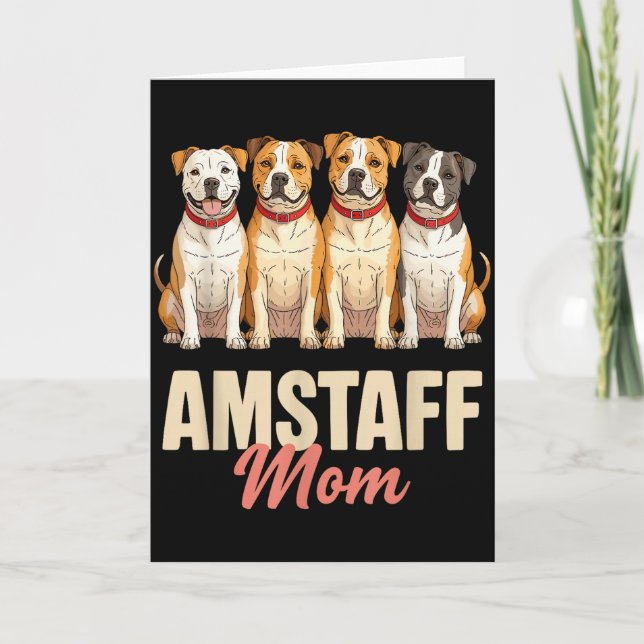 American Staffordshire Mum Pet Lover Puppy Owner A Card (Front)
