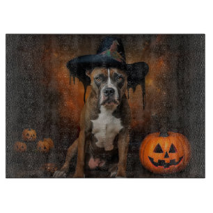American Staffordshire Pumpkins Halloween Scary Cutting Board