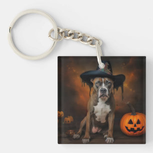 American Staffordshire Pumpkins Halloween Scary Key Ring