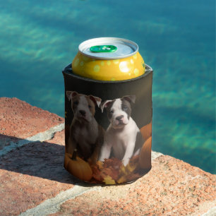 American Staffordshire Puppy Autumn Delight Can Cooler