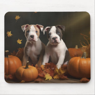 American Staffordshire Puppy Autumn Delight Mouse Pad
