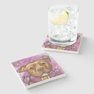 AMERICAN STAFFORDSHIRE   STONE COASTER