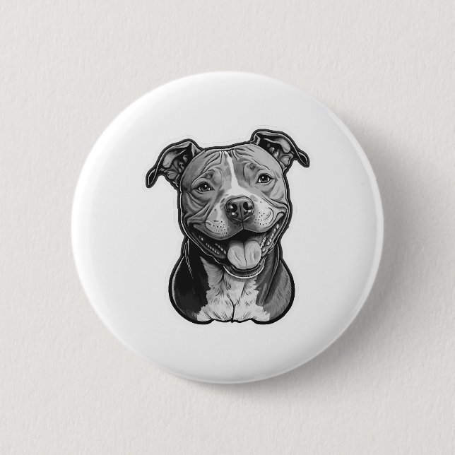 American Staffordshire Terrier 6 Cm Round Badge (Front)