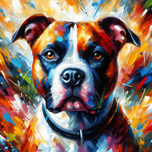 American Staffordshire Terrier Acrylic Art Print Jigsaw Puzzle