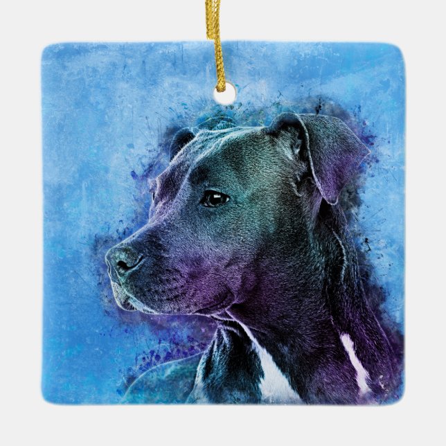 American Staffordshire Terrier - Amstaff Ceramic Ornament (Front)