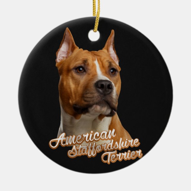American Staffordshire Terrier - Amstaff Ceramic Ornament (Front)