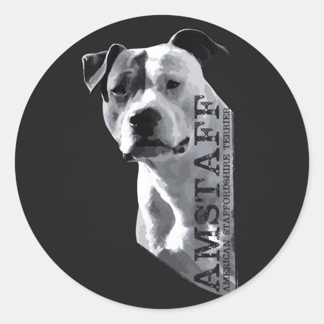 American Staffordshire Terrier - Amstaff Classic Round Sticker (Front)