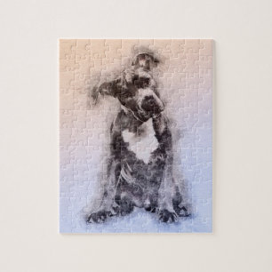 American Staffordshire Terrier - Amstaff Puppy Jigsaw Puzzle