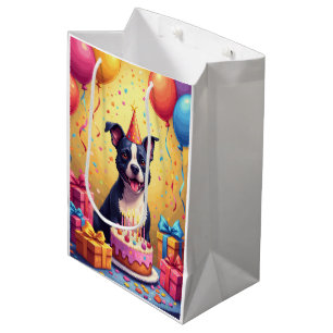 American Staffordshire Terrier Birthday Medium Gift Bag