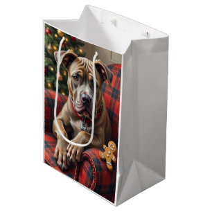 American Staffordshire Terrier Cozy Christmas Medium Gift Bag