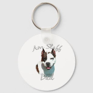American Staffordshire Terrier Dad 2 Key Ring