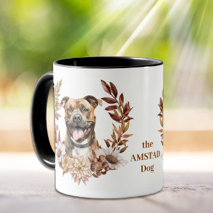 American Staffordshire Terrier Dog Autumn Wreath Mug