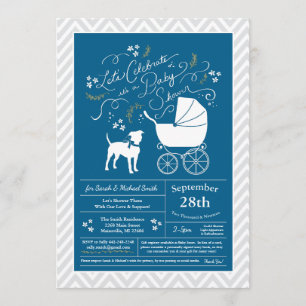 American Staffordshire Terrier Dog Baby Shower Invitation