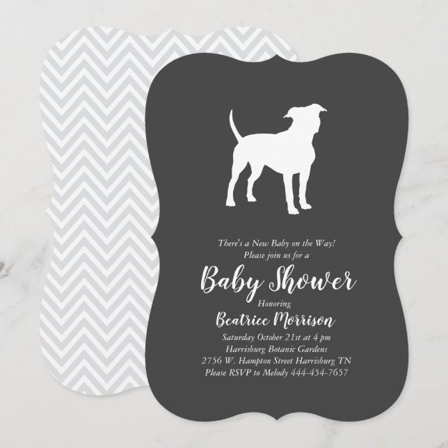 American Staffordshire Terrier Dog Baby Shower Invitation (Front/Back)