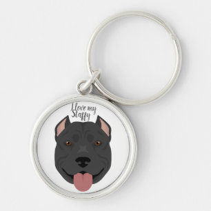 American Staffordshire Terrier dog Key Ring